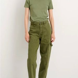 Alex Mill Phoebe pant in recycled denim- olive NWT